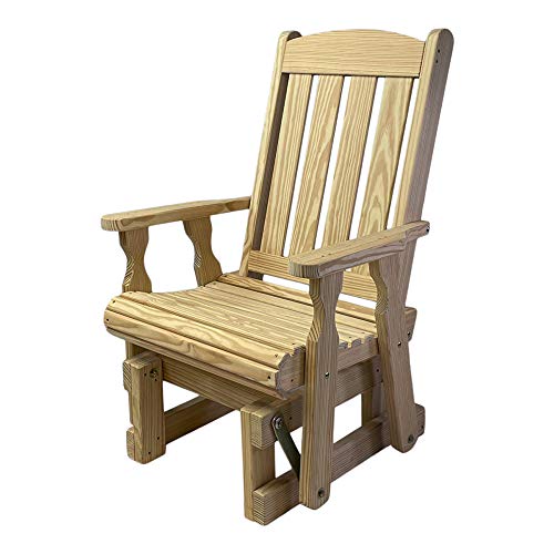 Amish Casual Heavy Duty 600 Lb Mission High Back Treated Glider Chair (Unfinished)