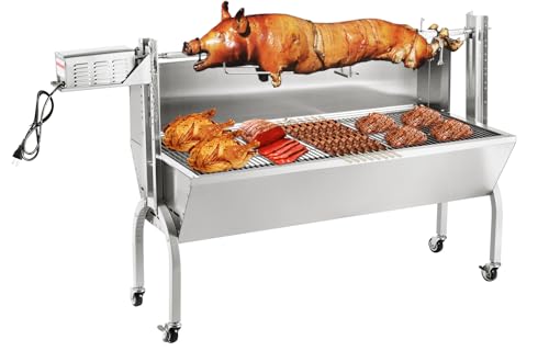 Kendane Rotisserie Grill Charcoal Spit Roaster, Stainless Steel