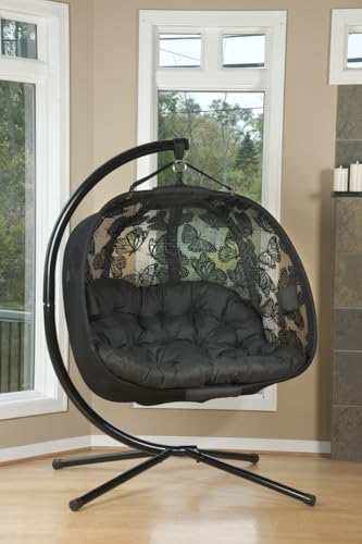 FlowerHouse Hanging Pumpkin Patio Loveseat Butterfly Black
