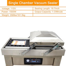 WYDDDARY Double Chamber Vacuum Sealer 1500W Stainless Steel Commercial 19.7inch Sealing Length