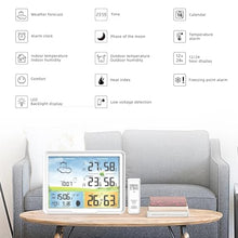 Weather Thermometer,Weather Station Clocks Wireless Digital Thermometer Hygrometer Forecast Calendars Moon Phase Snooze Alarm Clock PT20B，Gd20d 1