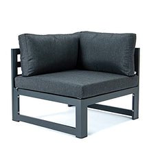 LeisureMod Chelsea 4-Piece Sectional Loveseat Set Black