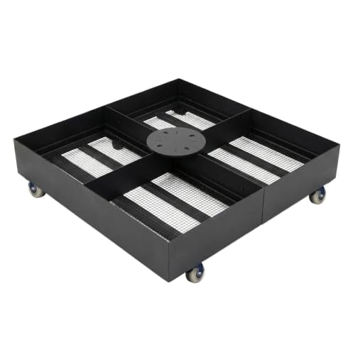1100 LBS Steel Umbrella Base With Locking Wheels For Large Offset Umbrellas