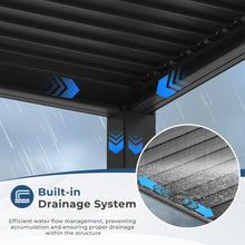 10'×10' Outdoor Louvered Pergola, Aluminum Louvered Pergola Patio with Adjustable Roof for Outdoor Deck, Backyard, Garden (10X10FT)