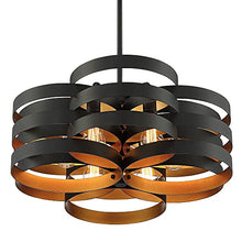 Possini Euro Design Zia Black Gold Metal 6-Light Chandelier Black