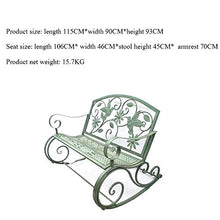 GAAHRQQQ 41-inch Antique Courtyard Rocking Chair Cast Iron Metal e Garden Furniture Rocking Chair Weight Capacity 220 pounds Double seat with backrest for Porch and Living Room Swing Garden Armchair