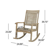 Christopher Knight Home Pearsall Acacia Wood Outdoor Rocking Chair, Wicker Rocking Chair, Patio Recliner Chair, Light Brown