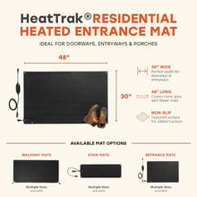 HeatTrak Heated Snow Melting Mats for Entrances - Heated Outdoor Mats - Trusted Snow and Ice Melt Products - Includes GFCI Power Cord - No-Slip Heating Entrance Mat (30" x 48")