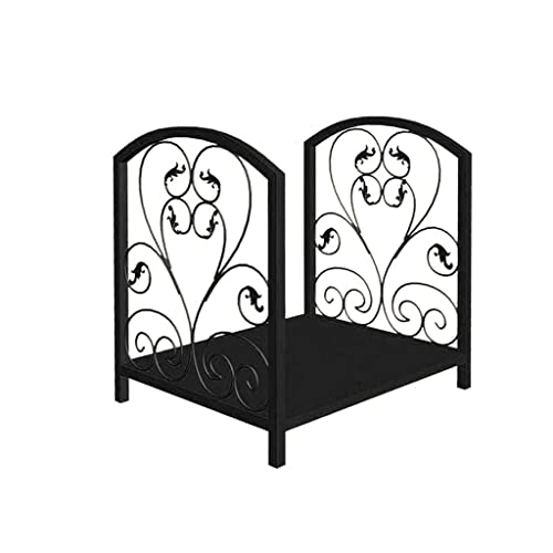 WXPWAMZ Firewood Storage Rack Iron Flooring Black Gold Firewood Rack New Home Firewood Storage Shelf