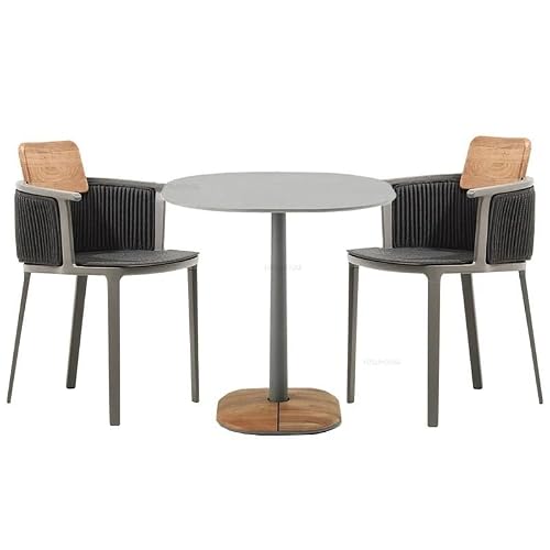 Balcony Table and Chair Set Leisure Tables And Chairs Light Luxury Outdoor Garden Furniture Sets Nordic Home Balcony Open-air Restaurant Wicker Chairs Bistro Table Set ( Color : 60cm table 2 chairs )