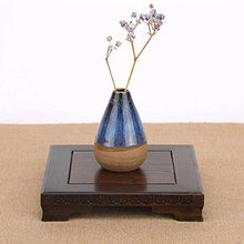 YYBOES Plant Pedestal Stand Rectangular Wood Carving Ornament Base Flower Pot Vase Stone Base Small Coffee Table Wooden Bracket Bonsai Pedestal Pedestal Stands for Display