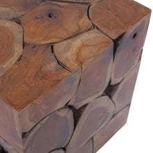 vidaXL Solid Teak Stools/Coffee Table Set of 4 - Fully Handmade Wooden Stools - Multipurpose Retro Design - Brown