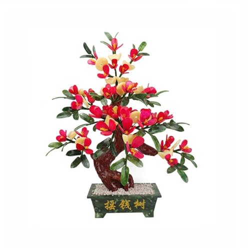 YXIANG56Q Fake Plants Artificial House Plants Decoration Jade Bonsai Chinese Ornament for Balcony Garden Bonsai Tree(Large)
