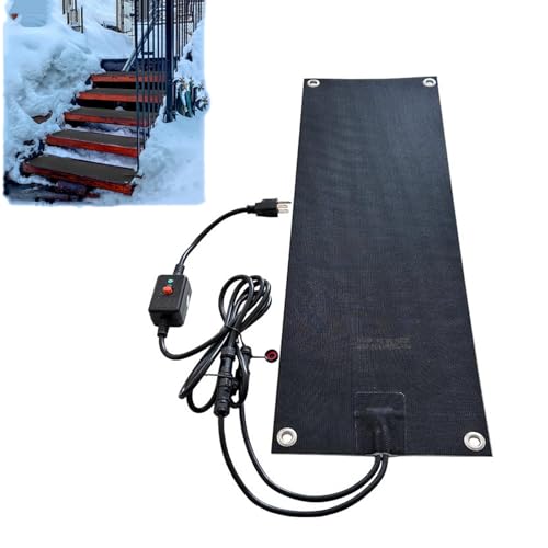 Labasuan Heated Snow Melting Mat, No-Slip Rubber Heated Mats, Electric Snow and Ice Melting Mats for Winter Outdoor Stairs,Steps,Doorways,Walkways,Driveway(10Pcs)