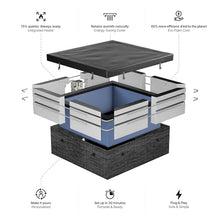 Wave Garda Eco-Foam Hot Tub | Square Energy-Efficient Outdoor Spa with 70 Bubble Jets, Built-in Heater, WiFi App Control and Insulated Cover | Flint Gray | 4 Person | Standard
