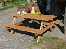 ROJAPLAST Piknik Wooden Garden Picnic Furniture Set, Chestnut, 160 x 145 x 72 cm