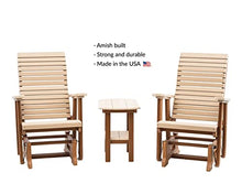 EcOasis Anchor Bay Amish Crafted Poly Outdoor Glider, High-Back (Birchwood on Antique Mahogany)