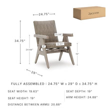 Signature Design by Ashley Haven Retreat Outdoor Rocking Arm Chair Set of 2, Rust-Resistant Powder-Coated Aluminum Frame, All-Weather Handwoven Resin Wicker for Patio Dining and Relaxing, Beige/Brown