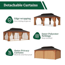 Sonegra 12' x 20' Hardtop Gazebo Brown
