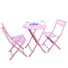 JKSVTF Outdoor Tables Chairs Patio Garden Furniture Set, Bistro Set 3 Piece, Folding 2 Chairs 1 Table, Premium Steel Patio Table Chairs for Balcony