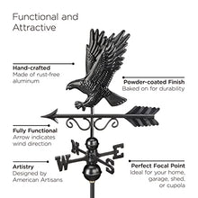 Good Directions 18" Square Coventry Vinyl Cupola with Black Aluminum Roof and Eagle Weathervane Vinyl/Black