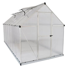 Palram Canopia Greenhouse Kit 6' x 14' Heavy Duty Aluminum Frame with Lockable Door and Vent Silver