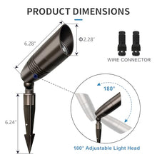 mw 12-Pack Landscape Spot Lights Outdoor, 2700K-5000K Adjustable, 7W 580LM, IP65 Waterproof, CRI 90+, 12V Low Voltage Landscape Lighting for Garden, Yard, Bronze, ETL Listed