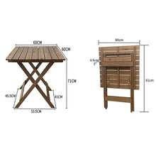 GLigeT Balcony Table and Chair Set Simple Solid Wood Garden Furniture Sets Folding Dining Table and Chairs Portable Outdoor Garden and Terrace Set Home Bistro Table Set (Color : 60cm Table-2 Chairs)