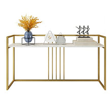 OGMOYT Console Table Marble Wrought Iron Porch Table Dining Side Table Wall Side Long Table Narrow Tabl 31.4脳11.8脳31.4 Inch