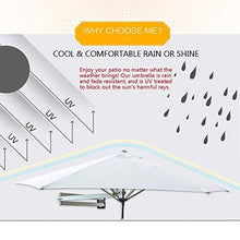 MidiLi Outdoor Patio Umbrellas Wall Mount Garden Parasol Balcony Tilting Sun Shade Umbrella, Aluminium, 7ft / 220cm