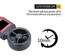 Digital Anemometer Wind Speed Meter Air Velocity Flow Gauge Thermometer Wind Speed Measurement Instrument Airflow Sensor Meter