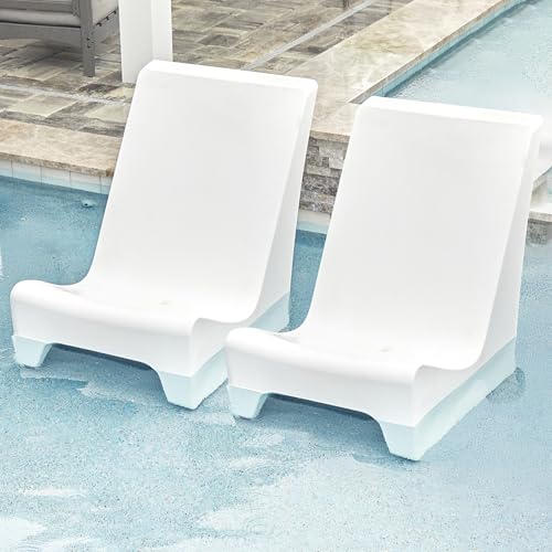 Floating Luxuries Kai Upright Shelf Chair, 26.25 in Wide, White, Set of 2