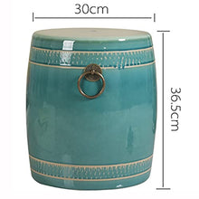 AthuAh Outdoor Stool, Round Ceramic Garden Stool，Decorative Side Table Garden Stool，for Garden, Patio, Lawn, Home Indoor & Outdoor (Color : Blue)(Blue)