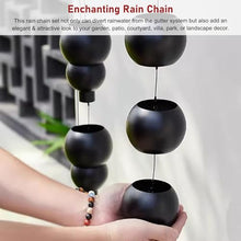 WhamtL Waterfall Rain Chain 6ft 7.5ft 8.5ft 9ft 13ft 15ft 16ft, Metal Hanging Rain Gutter Chain Rainwater Diverter, Black Rain Catcher for Downspout(Style1,7.5m (24.6ft))