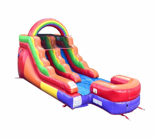 TentandTable 12FT Commercial Inflatable Water Slide & Blower, Rainbow
