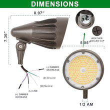 LED Bullet Spotlight Flood Light 30W/40W/50W Selectable Landscape Spotlight