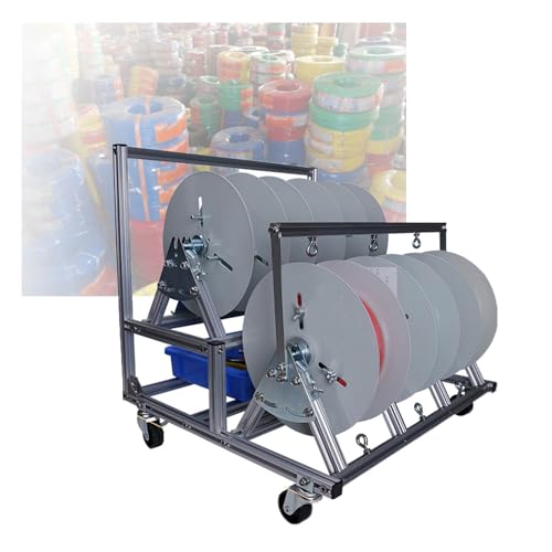 SDVantage Wire Spool Cart, Portable Hose Reel Dispenser,Cord Rack Swivel Caster Wheels with Parts Box,for Winders Paracord,53X50X56Cm