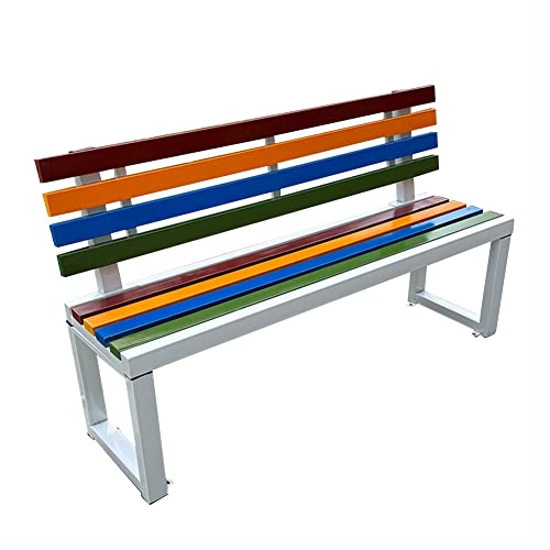 Outdoor Park Bench, 120-220CM Colored Iron Lounge Bench, Courtyard Park Gallery Square Weatherproof Bench (Size : 40X45X150CM)