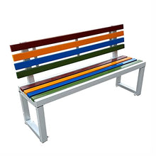 Outdoor Park Bench, 120-220CM Colored Iron Lounge Bench, Courtyard Park Gallery Square Weatherproof Bench (Size : 40X45X150CM)
