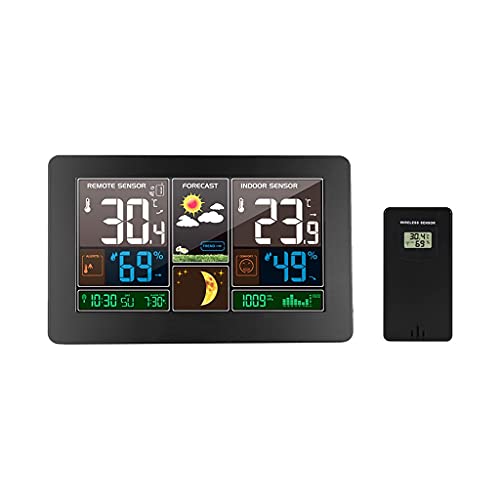 JDXQBLD Digital Weather Station Indoor Outdoor Thermometer Hygrometer Weather Forecast Clock Temperature Humidity