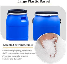 WAZHOU Plastic Barrel with Lid,Food-Grade Water Barrels Storage, Shipping, Air Tight, HDPE Material, Rain Use for and Food(200L)