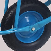 Etlegor Galvanized Wheelbarrow, Dump Cart Garden Cart Material Debris Hauler Pneumatic Tires Perfect for Transporting Sand, Dirt, Garden Waste (Color : Blue, Size : 130x30x58cm)