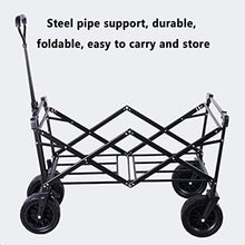MIIKHI Trolley Cart Folding Utility Wagon Handcart Garden Utility Truck with Adjustable Handle Outdoor Pull Wagon for Beach Fishing Picnic Camping Cart Garden Wagon (D)