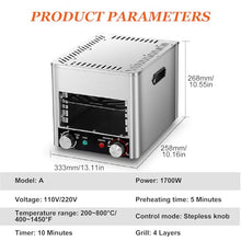 YXCUSAM Electric Steak Broiler, Indoor Commercial Steak Grill, Automatic Steak Broiler,for Beef Chicken Vegetables (A 220V)