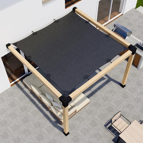 DIY Attached Pergola Kit with Canopy - 6x6 Lumber - 10' x 10' Canopy Size - Build Up to 12' x 12'