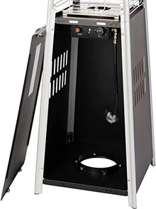 Golden Flame Resort Model 49,000 BTU NATURAL GAS Glass-Tube Flame Patio Heater in Rich-Mocha Matte Finish with Mobility Wheels and Protective Cover