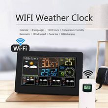 Digital Alarm Wall Clock Weather Station Indoor Outdoor LCD Temperature Humidity Meter Barometer