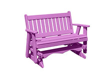 Amish Craftsmanship Made in USA 3-Person 5FT Plastic Poly Lumber Wood Glider Premium Colors HDPE with No wood fibers Memorial Patio Porch Glider Mission Series English design 1000 lbs Limit