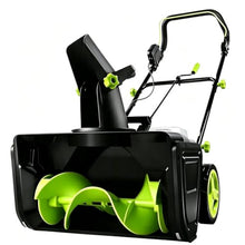 RUUCAJLI 40V Cordless Snow Blower, Compact Electric Snow Thrower with Dual Battery, 180° Adjustable Chute & LED