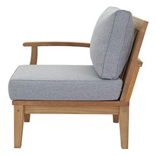 Modern Contemporary Outdoor Patio Sofa, Chair and Coffee Table Set, Wood, Grey Gray Natural